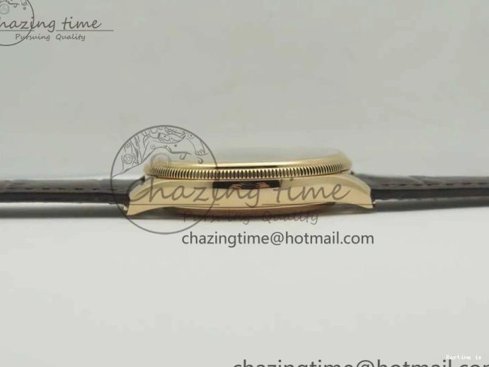 1222 Tailored Cellini Time 50509 RG MKF Best Edition Black Dial Roman Marker on Brown Leather Strap A3132 V 3406